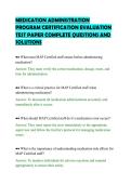 MEDICATION ADMINISTRATION PROGRAM CERTIFICATION EVALUATION TEST PAPER COMPLETE QUESTIONS AND SOLUTIONS&period;pdf&NewLine;&NewLine;