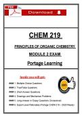 Pass Portage Learning CHEM 219 Module 2 Exam &ndash; Organic Chemistry &lpar;2026&rpar; Verified Q&A