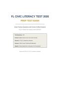 FL CIVIC LITERACY TEST 2026&sol;2027 &vert; 150 Practice Questions & Verified Answers &vert; FCLE Exam Prep &vert; Florida Civic Literacy &vert; Pass Guaranteed - A&plus; Graded&NewLine;&NewLine;