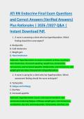 ATI RN Endocrine Final Exam Questions and Correct Answers &lpar;Verified Answers&rpar; with Detailed Rationales &vert; 2026&sol;2027 Q&A &vert; Instant Download PDF