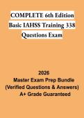 Complete 6th Edition Basic IAHSS Training &ndash; 338 Questions Exam PDF &vert; Study Guide&comma; Practice Questions & Exam Review 2026