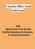 FL Security Officer Study Guide Exam PDF &vert; Florida Security License Practice Questions&comma; Answers & Exam Review 2026