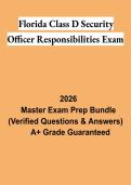 Florida Class D Security Officer Responsibilities Exam PDF &vert; Study Guide&comma; Practice Questions & Security License Review 2026