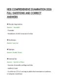 HESI&lowbar;COMPREHENSIVE&lowbar;EXAMINATION&lowbar;2026&lowbar;FULL&lowbar;QUESTIONS&lowbar;AND&lowbar;CORRECT&lowbar;ANSWERS