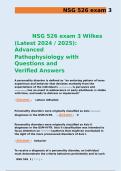 NSG 526 exam 3 Wilkes &lpar;Latest 2024-2025&rpar; Advanced Pathophysiology with Questions and Verified Answers