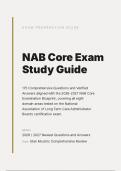 NAB CORE EXAM 2026&sol;2027 &vert; Stan Mucinic Study Guide &vert; Latest Questions & Verified Answers &vert; Pass Guaranteed - A&plus; Graded&NewLine;&NewLine;