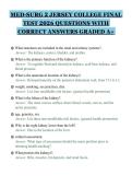 MED-SURG 2 JERSEY COLLEGE FINAL TEST 2026 QUESTIONS WITH CORRECT ANSWERS GRADED A&plus;&period;pdf&NewLine;&NewLine;