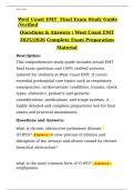 West Coast EMT Final Exam Study Guide Verified Questions Answers&period;