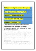 M100 Community Association Management Exam Questions with correct Verified Answers TOP 150 MOST TESTED AND HIGH-YIELD QUESTIONS WITH ANSWERS AND EXPLANATIONS &vert; RATED GRADE A&plus; &vert; &lpar;Latest Update 2026 UPDATED VERSION&rpar; 2026&sol;2027 Frequently Most Tested Question