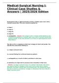 Studies Answers 2025-2026 EditionMedical-Surgical Nursing I Clinical Case Studies Answers&period;