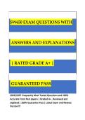 SW650 EXAM QUESTIONS WITH ANSWERS AND EXPLANATIONS&NewLine;&vert; RATED GRADE A&plus; &vert; GUARANTEED PASS 2026&sol;2027 Frequently Most Tested Questions and 100&percnt; Accurate From Past papers &vert; Graded A&plus; &comma; Reviewed and Updated &vert; 100&percnt; Guarantee Pass &vert; Latest Exam and Newest Version&excl;