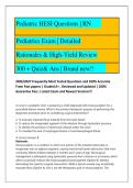 Pediatric HESI Questions &vert; RN Pediatrics Exam &vert; Detailed&NewLine;Rationales & High-Yield Review 300 &plus; Quiz& Ans &vert; Brand new&excl;&excl;&NewLine;2026&sol;2027 Frequently Most Tested Questions and 100&percnt; Accurate&NewLine;From Past papers &vert; Graded A&plus; &comma; Reviewed and Updated &vert; 100&percnt;&NewLine;Guarantee Pas