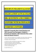 HESI RN FUNDAMENTALS EXIT 2026&sol;2027  EXAM LATEST ACTUAL EXAM 200&plus; QUESTIONS AND CORRECT ANSWERS 2026&sol;2027 Frequently Most Tested Questions and 100&percnt; Accurate From Past papers