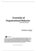 Test Bank for Essentials of Organizational Behavior 16th Edition by Stephen P&period; Robbins & Timothy A&period; Judge &vert; Questions and Answers 2027