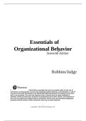 Test Bank for Essentials of Organizational Behavior 16th Edition by Stephen P&period; Robbins & Timothy A&period; Judge &vert; Questions and Answers 2027