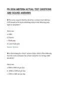 PN 3006 MIDTERM ACTUAL TEST QUESTIONS AND SOLVED ANSWERS