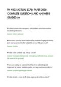 PN 4003 ACTUAL EXAM PAPER 2026 COMPLETE QUESTIONS AND ANSWERS GRADED A
