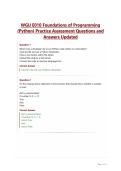 WGU E010 Foundations of Programming&NewLine;&lpar;Python&rpar; Practice Assessment Questions and&NewLine;Answers Updated