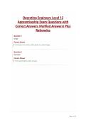 Operating Engineers Local 12&NewLine;Apprenticeship Exam Questions with&NewLine;Correct Answers &lpar;Verified Answers&rpar; Plus&NewLine;Rationales