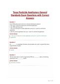 Texas Pesticide Applicators General&NewLine;Standards Exam Questions with Correct&NewLine;Answers