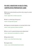PN 4003 VARIATIONS IN HEALTH FINAL CERTIFICATION PREPARATION GUIDE