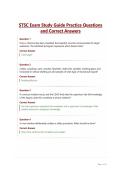 STSC Exam Study Guide Practice Questions&NewLine;and Correct Answers