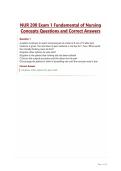 NUR 200 Exam 1 Fundamental of Nursing&NewLine;Concepts Questions and Correct Answers