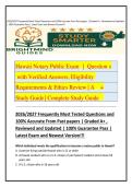 Hawaii Notary Public Exam &vert; Question  with Verified Answers&comma; Eligibility Requirements & Ethics Review ACTUAL EXAM COMPLETE QUESTIONS AND CORRECT DETAILED ANSWERS &lpar;2026&sol;2027 FREQUENTLY TESTED Q&A FROM PAST PAPERS &ndash; MOST EXPECTED QUESTIONS FOR THE EXAM &ndash; MU