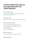 PN CRITICAL THINKING NUR 155 FINAL 2026 STUDY GUIDE REVISION SHEET CORE CONCEPT BREAKDOWN&period;pdf&NewLine;&NewLine;