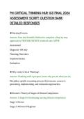 PN CRITICAL THINKING NUR 155 FINAL 2026 ASSESSMENT SCRIPT QUESTION BANK DETAILED RESPONSES