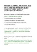 PN CRITICAL THINKING NUR 155 FINAL 2026 MOCK PAPER COMPREHENSIVE REVIEW NOTES ANALYTICAL SUMMARY&period;pdf&NewLine;&NewLine;