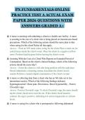 PN FUNDAMENTALS ONLINE PRACTICE TEST A ACTUAL EXAM PAPER 2026 QUESTIONS WITH ANSWERS GRADED A&plus;&period;pdf&NewLine;&NewLine;