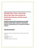 NSG 3850 Patho 2 Exam 1 Study Guide &vert; NCLEX-Style &vert;High-Yield Concepts with NCLEX-Style Questions and answers  ACTUAL EXAM COMPLETE QUESTIONS AND CORRECT DETAILED ANSWERS &lpar;2026&sol;2027 FREQUENTLY TESTED Q&A FROM PAST PAPERS &ndash; MOST EXPECTED QUESTIONS FOR THE 