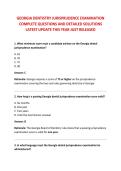 GEORGIA DENTISTRY JURISPRUDENCE EXAMINATION &NewLine;COMPLETE QUESTIONS AND DETAILED SOLUTIONS &NewLine;LATEST UPDATE THIS YEAR JUST RELEASED