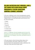 PN HESI NUTRITION EXIT VERSION 1 AND 2 TEST BANK WITH NGN EXAM SCRIPT FREQUENTLY TESTED QUESTIONS VERIFIED CORRECT ANSWERS&period;pdf&NewLine;&NewLine;