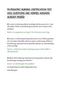 PN PEDIATRIC NURSING CERTIFICATION TEST 2026 QUESTIONS AND VERIFIED ANSWERS ALREADY PASSED&period;pdf&NewLine;&NewLine;