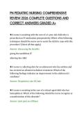 PN PEDIATRIC NURSING COMPREHENSIVE REVIEW 2026 COMPLETE QUESTIONS AND CORRECT ANSWERS GRADED A&period;pdf&NewLine;&NewLine;