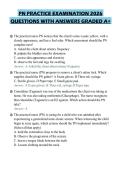 PN PRACTICE EXAMINATION 2026 QUESTIONS WITH ANSWERS GRADED A&plus;