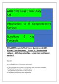 WGU C182 Final Exam Study 2026&sol;2027  Set Introduction to IT Comprehensive Review  2026 ACTUAL EXAM COMPLETE 400 QUESTIONS AND CORRECT DETAILED ANSWERS &lpar;2026&sol;2027 FREQUENTLY TESTED Q&A FROM PAST PAPERS &ndash; MOST EXPECTED QUESTIONS FOR THE EXAM &ndash; MUST KNOW BEF