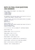 MATH 131 FINAL EXAM QUESTIONS AND ANSWERS