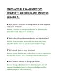 PN105 ACTUAL EXAM PAPER 2026 COMPLETE QUESTIONS AND ANSWERS GRADED A