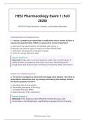 HESI Pharmacology Exam 1 &lpar;Fall&NewLine;2026&rpar;&NewLine;100 NCLEX-Style Questions&comma; Answers&comma; and Detailed Rationales