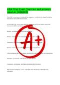 ABA Final Exam Question and answers rated A&plus; 2026&sol;2027