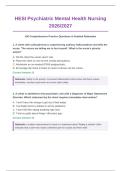 HESI Psychiatric Mental Health Nursing&NewLine;2026&sol;2027&NewLine;100 Comprehensive Practice Questions & Detailed Rationales