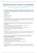 HESI RN Exit Exam Practice Test 2026&sol;2027&NewLine;100 Comprehensive Questions across all Nursing Specialties