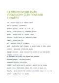 ILEARN 6TH GRADE MATH VOCABULARY QUESTIONS AND ANSWERS