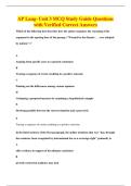 AP Lang- Unit 3 MCQ Study Guide Questions&NewLine;with Verified Correct Answers