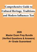 Comprehensive Guide to Cultural Heritage&comma; Traditions & Modern Influences Test PDF &vert; Study Guide&comma; Practice Questions & Exam Review 2026