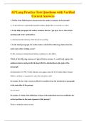 AP Lang Practice Test Questions with Verified&NewLine;Correct Answers