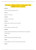 AP Lang -- Rhetorical Devices Questions with&NewLine;Verified Correct Answers
